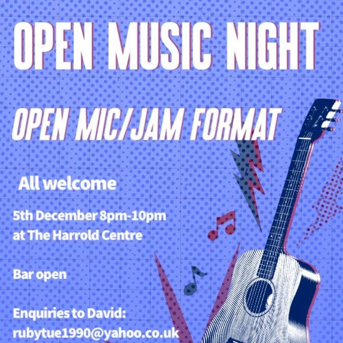 Harrold Open Mic Night/Jamming Session – Friday 5th December